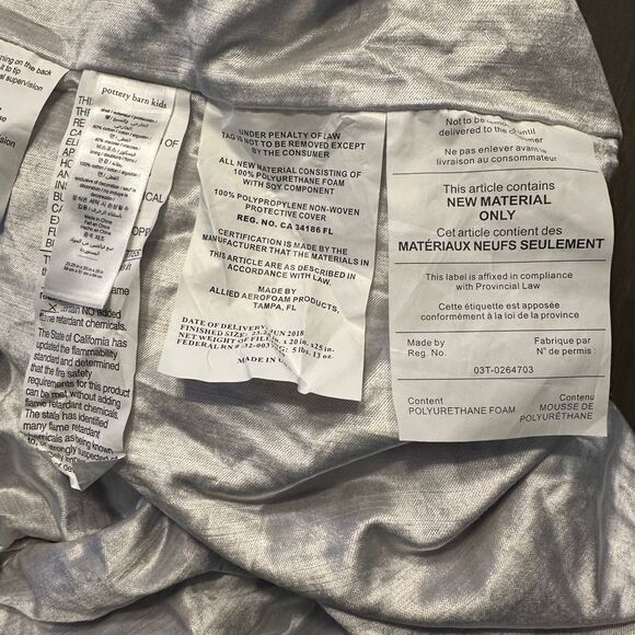 Pottery Barn Kids Anywhere Chair Cover Frozen silver DEFECT - Picture 8 of 14